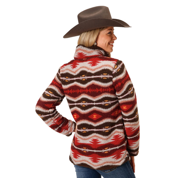03-098-0250-6197 Roper Women's Polar Fleece 1/4 Zip Pullover - Aztec