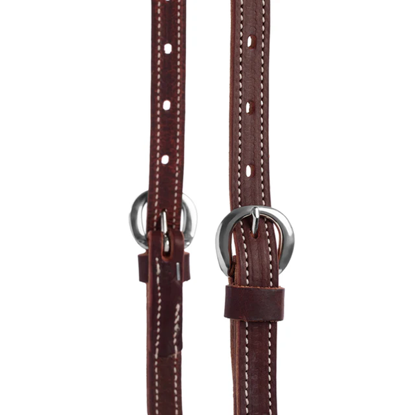 10-0093 Weaver Latigo Leather Flat Sliding Ear Headstall - Burgundy