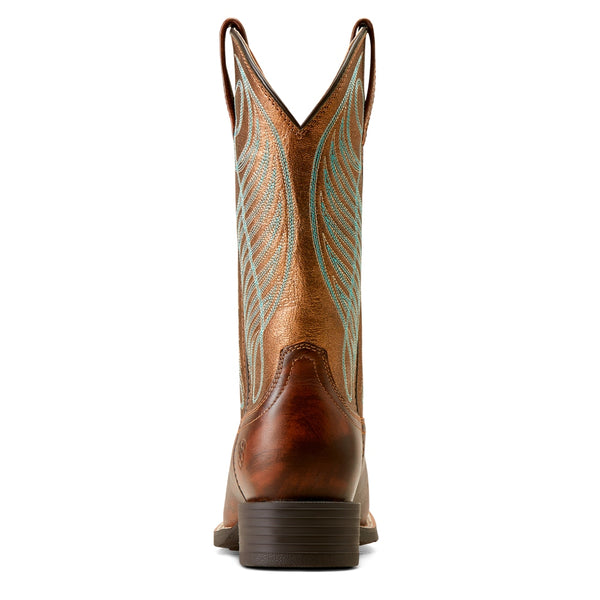10016317 Ariat Women's Round Up Wide Square Toe Western Cowboy Boot - Yukon Brown