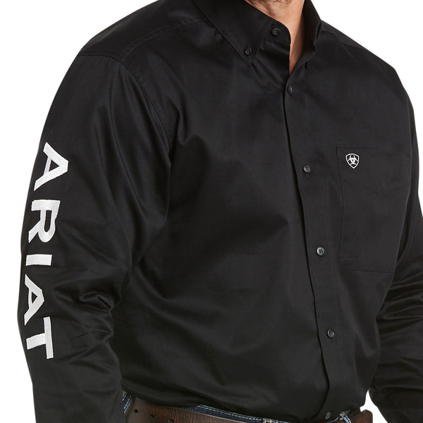10017497 Ariat Men's Team Logo Twill Classic Fit Shirt - Black & White