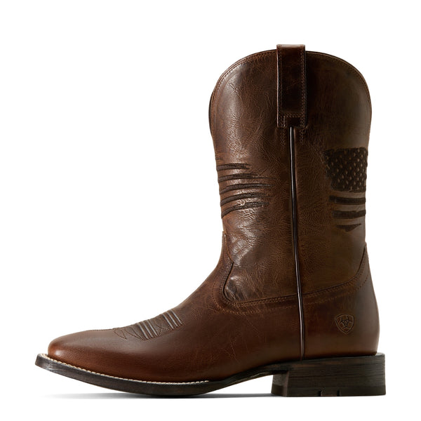 10029699 Ariat Men's Circuit Patriot Western Boot - Weathered Tan