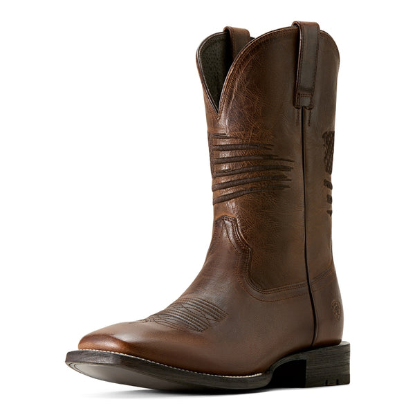 10029699 Ariat Men's Circuit Patriot Western Boot - Weathered Tan