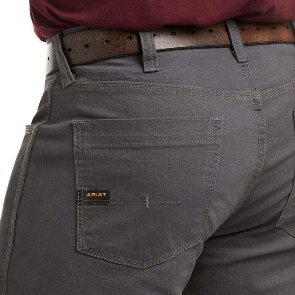 10030250 Ariat Men's Rebar Grey M4 DuraStretch Made Tough Stackable Straight Leg Pant