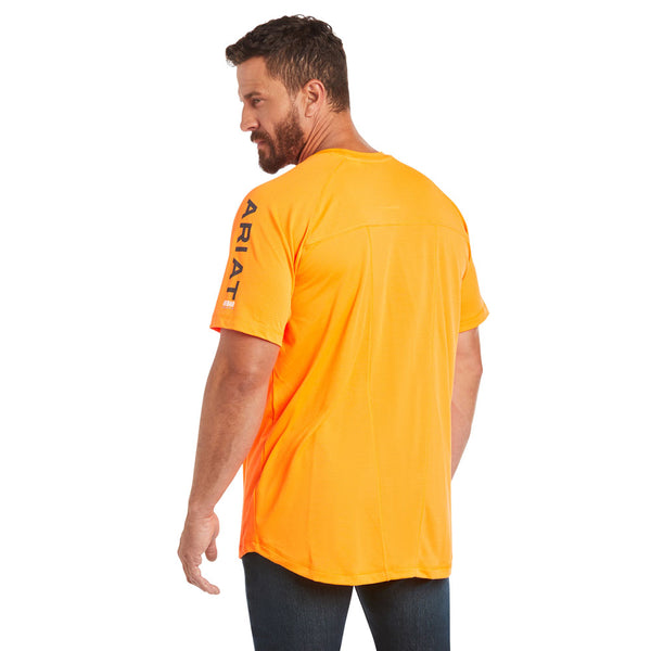 10031040 Ariat Men's Rebar Heat Fighter Short Sleeve T-Shirt - Neon Orange