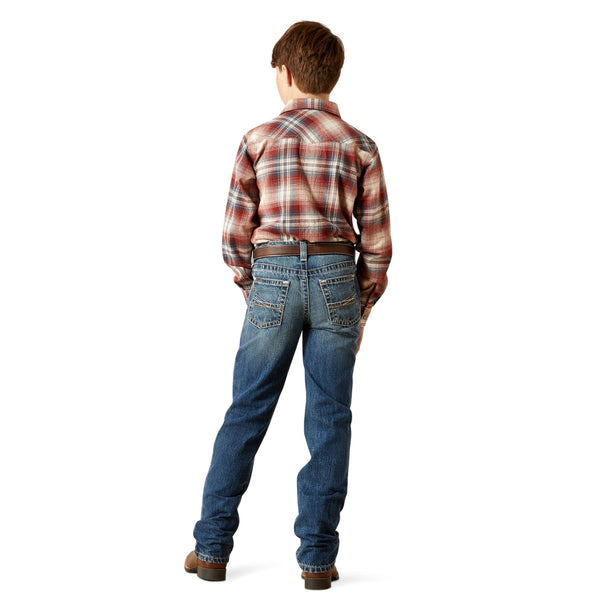 10065918 Ariat Boy's B5 Lucas Slim Fit Boot Cut Jean - Dakota