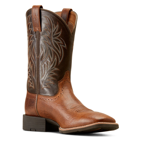 10035996 Ariat Men's Sport Wide Square Toe Western Boot - Peanut Butter / Chaga Brown