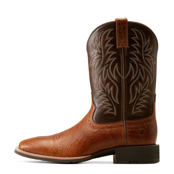 10035996 Ariat Men's Sport Wide Square Toe Western Boot - Peanut Butter / Chaga Brown