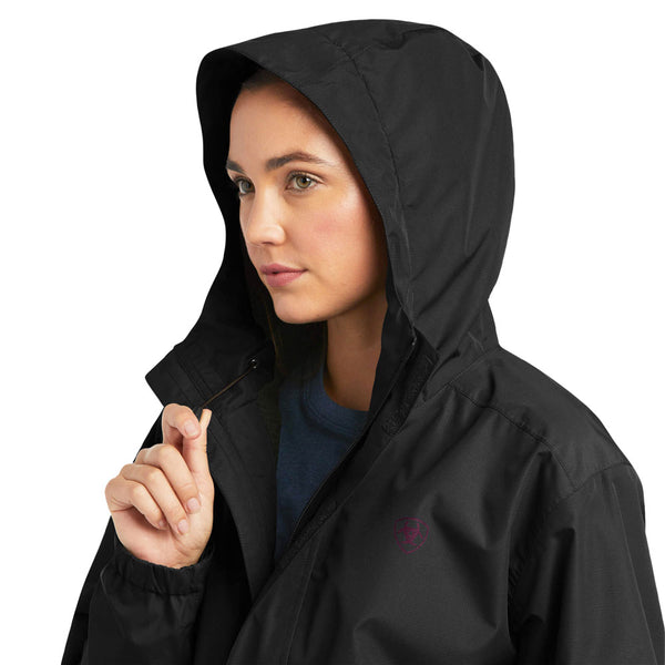 10037842 Ariat Women's Rebar Stormshell Logo Waterproof Jacket - Black/Purple Potion