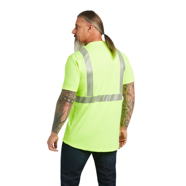 10039196 Ariat Men's Rebar Hi-Vis ANSI Short Sleeve T-Shirt - Hi-Vis Yellow