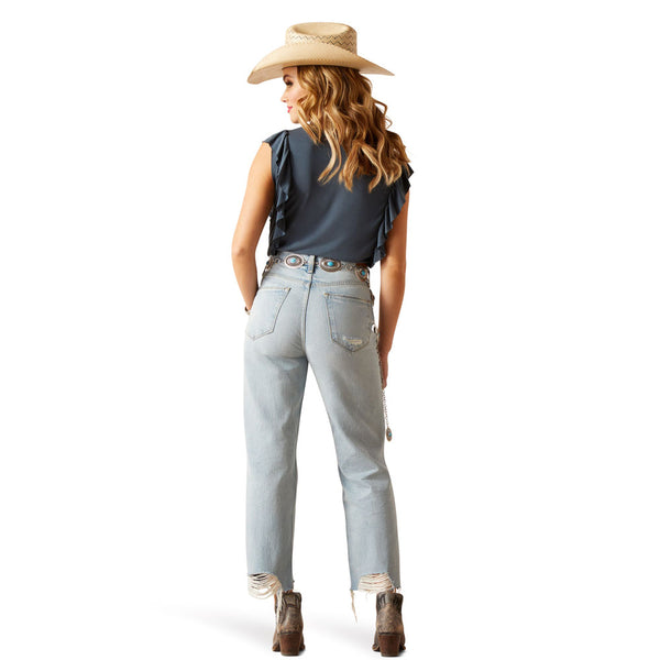 10045187 Ariat Women's Ultra High Rise Tomboy Straight Jean - Mykonos