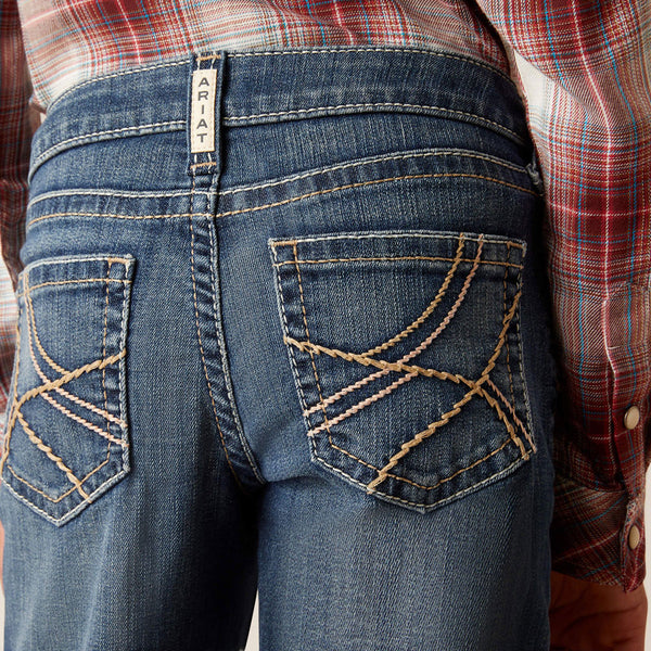 10045398 Ariat Girl's REAL Everlee Boot Cut Jean- Chill Blue