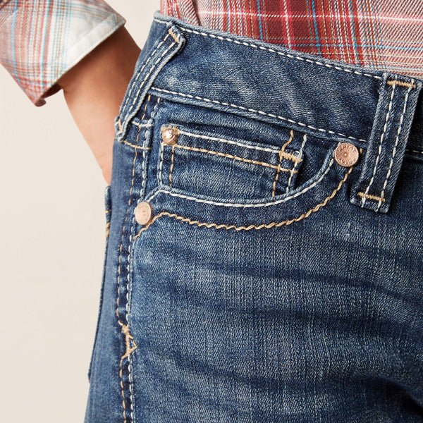 10045398 Ariat Girl's REAL Everlee Boot Cut Jean- Chill Blue