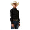 10045426 Ariat Boys Team Logo Twill Long Sleeve Buttondown Shirt - Black