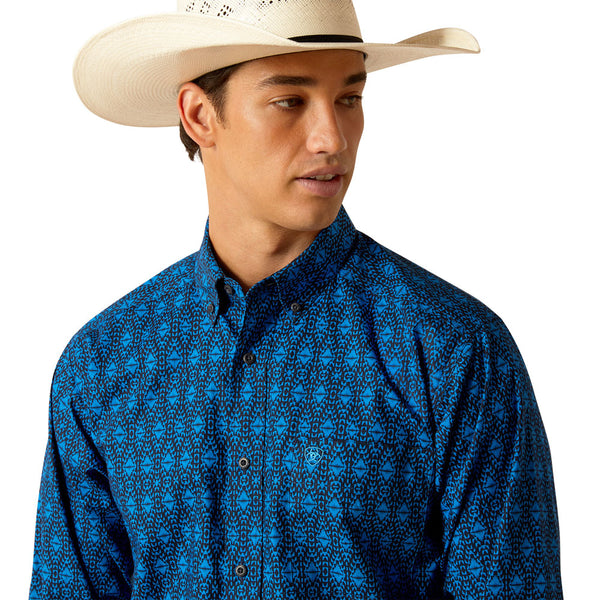 10048379 Ariat Men's Pascual Long Sleeve Buttondown Shirt - Directoire Blue