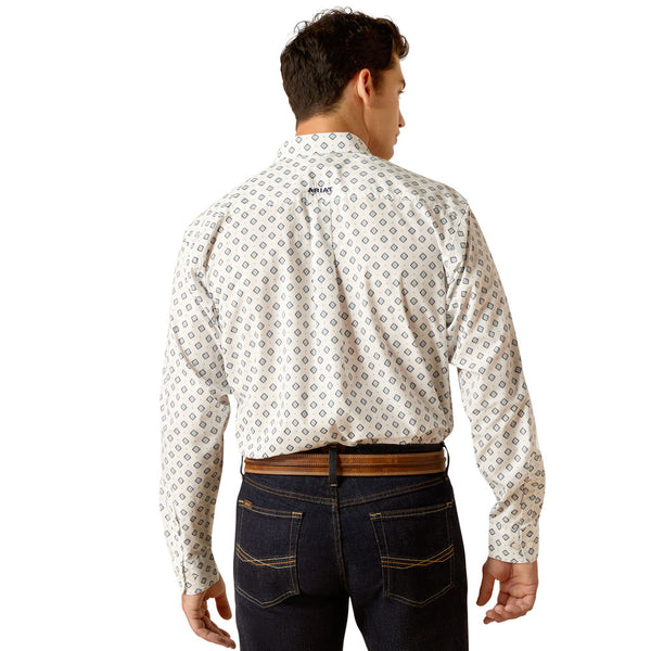 10051510 Ariat Men's Rocco Classic Fit Long Sleeve Buttondown Shirt - White