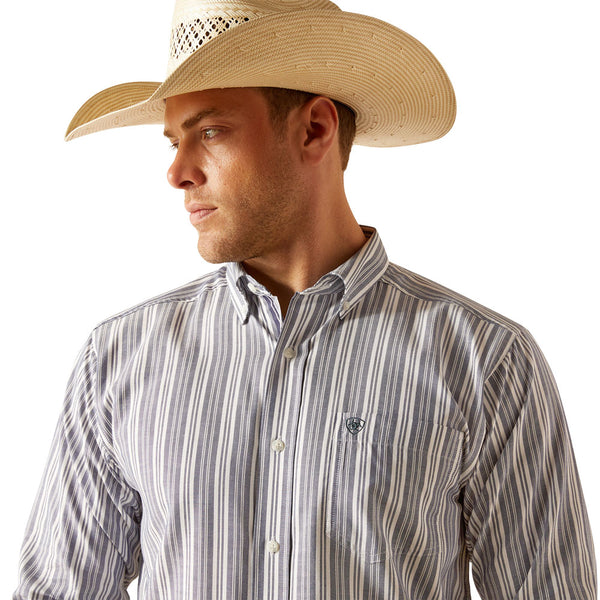 10051518 Ariat Men's Pro Series Ross Classic Fit Long Sleeve Buttondown Shirt - Navy