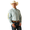 10051522 Ariat Men's Team Colton Classic Fit Long Sleeve Buttondown Shirt - Aqua