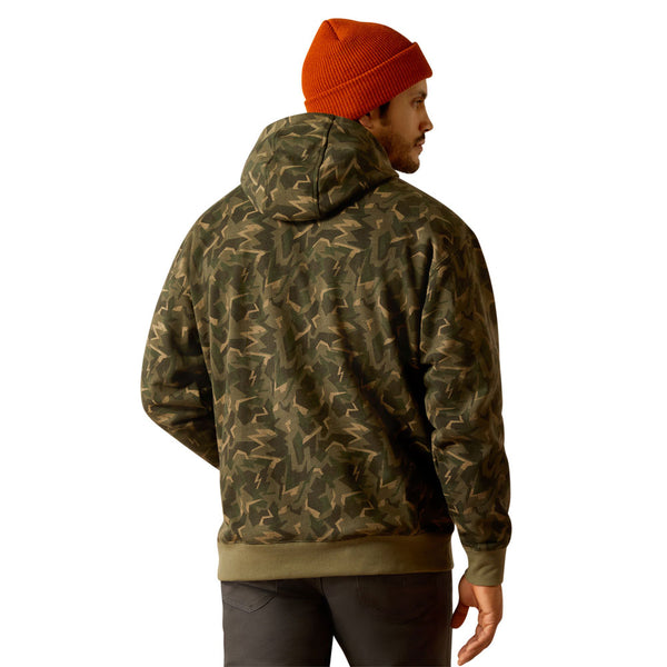 10052502 Ariat Men's Rebar Workman Shard Hoodie - Deep Lichen Camo