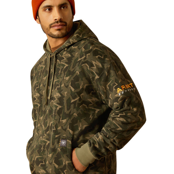 10052502 Ariat Men's Rebar Workman Shard Hoodie - Deep Lichen Camo