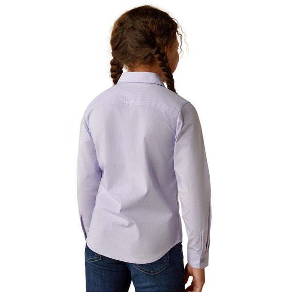 10054599 Ariat Girls' Kirby Shirt - Sweet Lavender Stripe