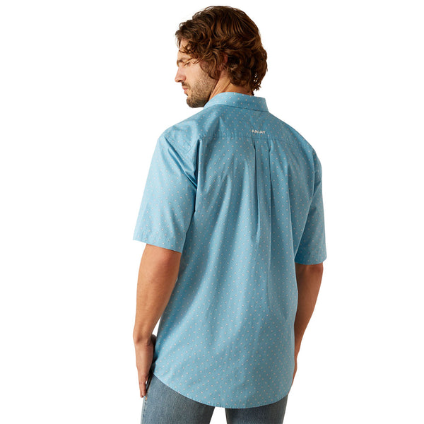 10054681 Ariat Men's Guy Classic Fit Short Sleeve Shirt -Turquoise