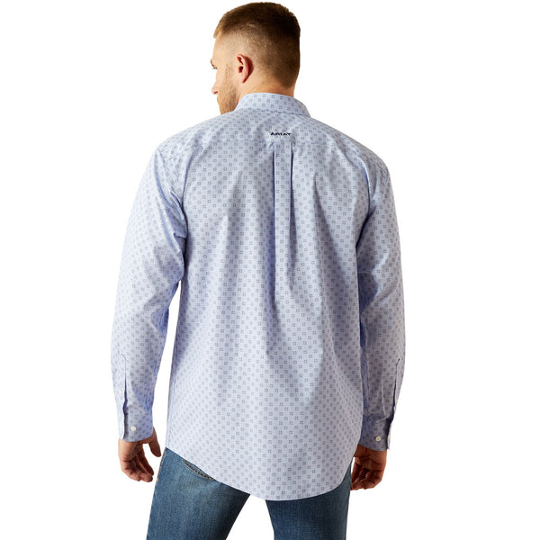 10054825 Ariat Men's Wrinkle Free Otello Classic Fit Long Sleeve Shirt - Periwinkle