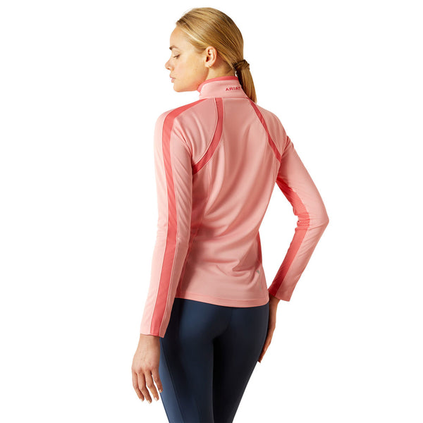 10054957 Ariat Women's Sunstopper 3.0 1/4 Zip Baselayer - Flamingo Pink