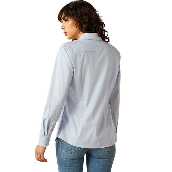 10055085 Ariat Women's Team Kirby Stretch Long Sleeve Button Up Shirt - Kentucky Blue
