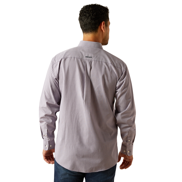 10058745 Ariat Men's Wrinkle Free Roger Classic Fit Long Sleeve Button-Down Shirt - Dark Purple