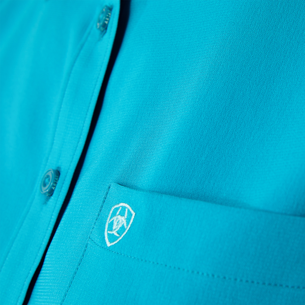 10058836 Ariat Women's Kirby Pro Long Sleeve Button Up Shirt - Enamel Blue