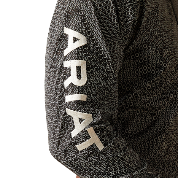 10058960 Ariat Men's Team Fowler Classic Fit Long Sleeve Button down Shirt - Black/White