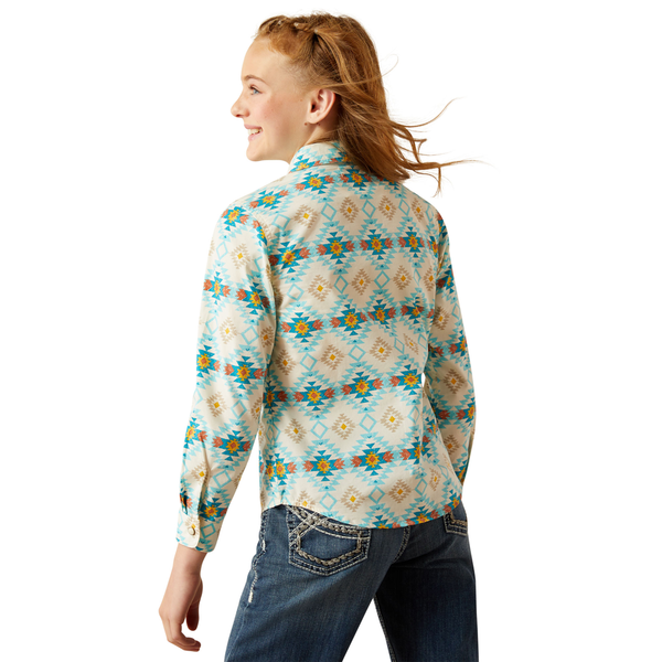 10060390 Ariat Girls' Remy Long Sleeve Snap Shirt - Cayo Print