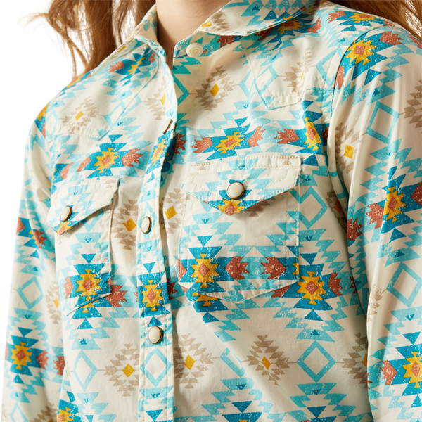 10060390 Ariat Girls' Remy Long Sleeve Snap Shirt - Cayo Print