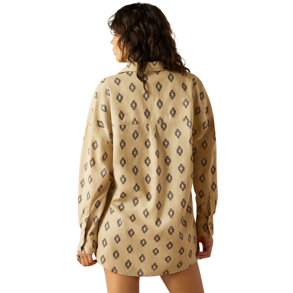 10060395 Ariat Women's Poppy Summer Overshirt Long Sleeve Button Shirt - Isela Southwest Print