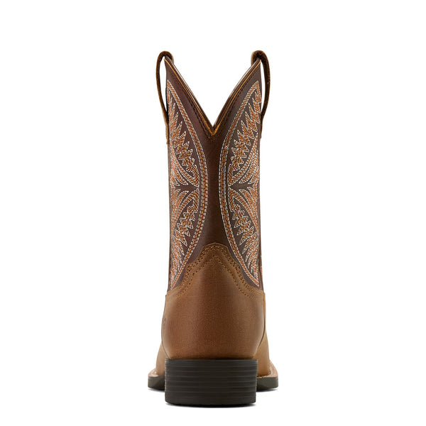 10061136 Ariat Youth Ruidoso Square Toe Western Boot - Pearl/ Chocolate Brown