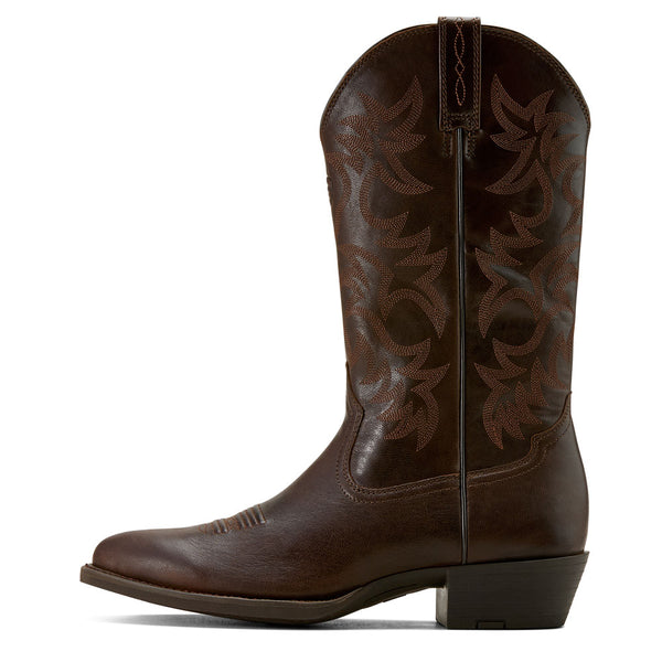 10061279 Ariat Men's Heritage R Toe Western Boot - Burnished Chocolate
