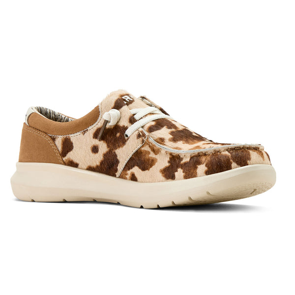 10061345 Ariat Women's Hilo Shoe - Tan & White Brindle Hair On