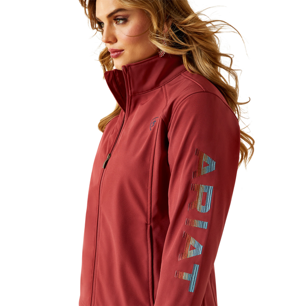 10062307 Ariat Women's Logo Softshell Conceal Carry Jacket - Burnt Russet