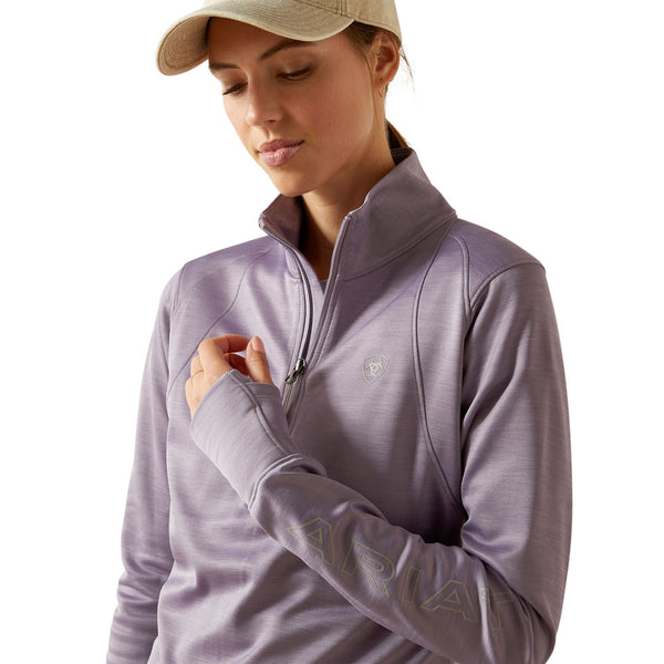 10062373 Ariat Women's Team EQ 1/2 Zip Long Sleeve Pullover - Purple Ash