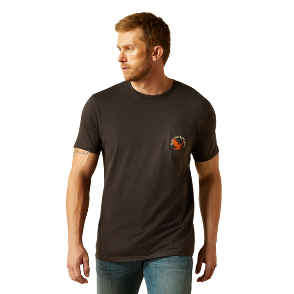 10062427 Ariat Men's Eagle Large Classic Fit Short Sleeve T-Shirt - Vintage Black