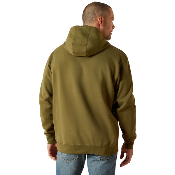 10062501 Ariat Men's Embossed Logo Hoodie - Winter Moss
