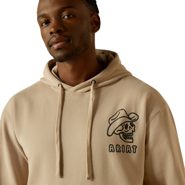 10062502 Ariat Men's Drinking Buddies Hoodie - Beige