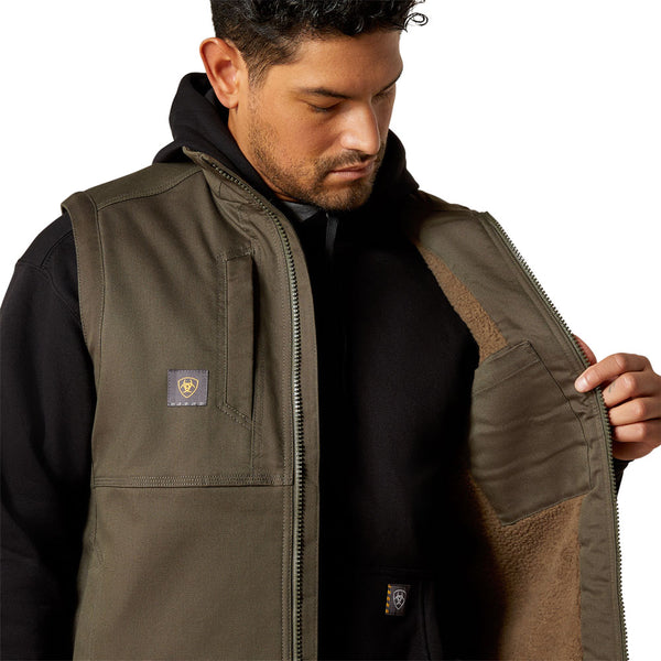 10062536 Ariat Men's Rebar DuraCanvas Vest - Earth