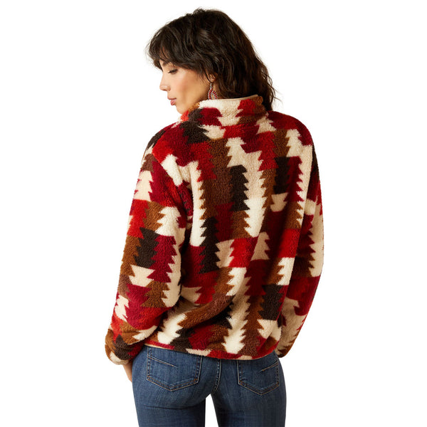 10062614 Ariat Women's Berber Snap Front Sweatshirt - Ombre Triangles