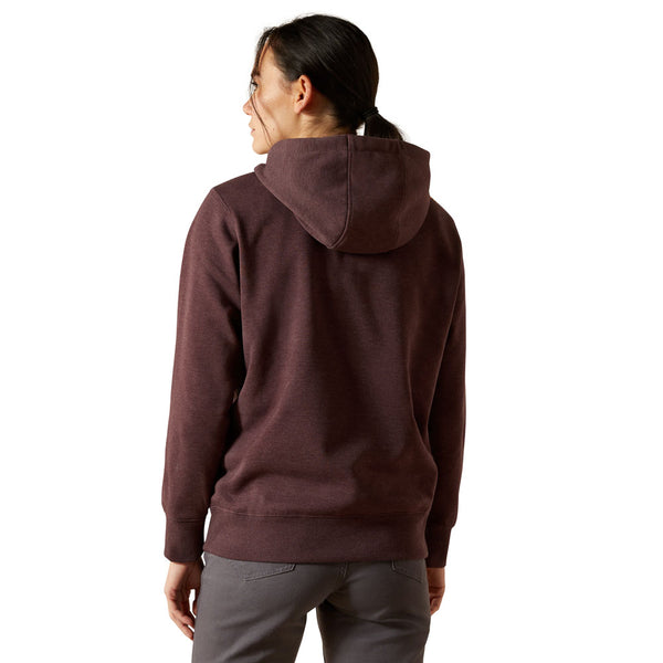 10062654 Ariat Women's Rebar Skill Set 1/2 Zip Hoodie - Fudge Heather