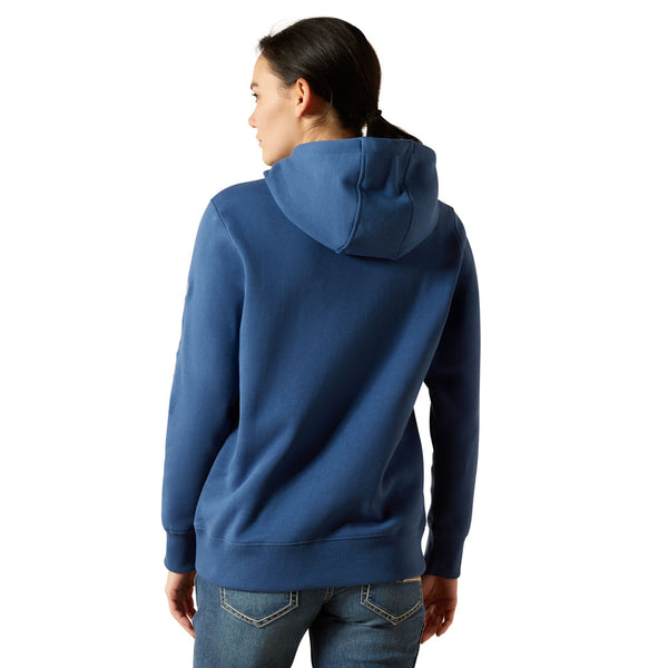 10062662 Ariat Women's Rebar Graphic Hoodie - Ensign Blue/Endless Sky