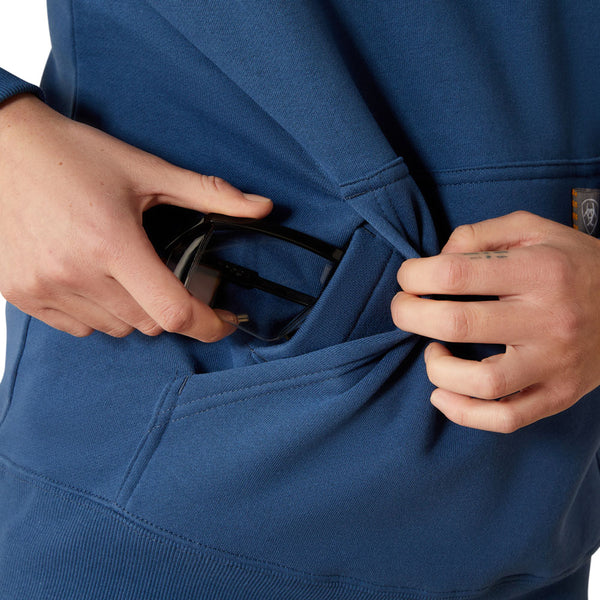 10062662 Ariat Women's Rebar Graphic Hoodie - Ensign Blue/Endless Sky