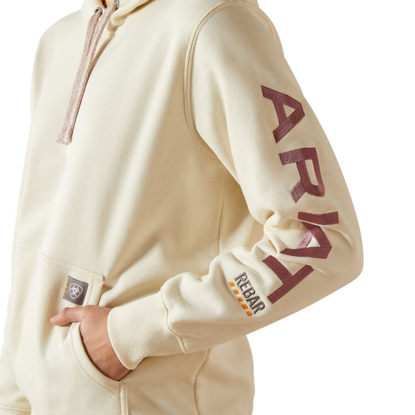 10062663 Ariat Women's Rebar Graphic Hoodie - Vanilla Ice/Orchid Haze
