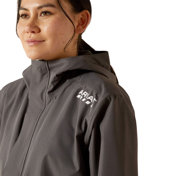 10062724 Ariat Women's Rebar Stormshell Logo Waterproof Jacket - Rebar Grey