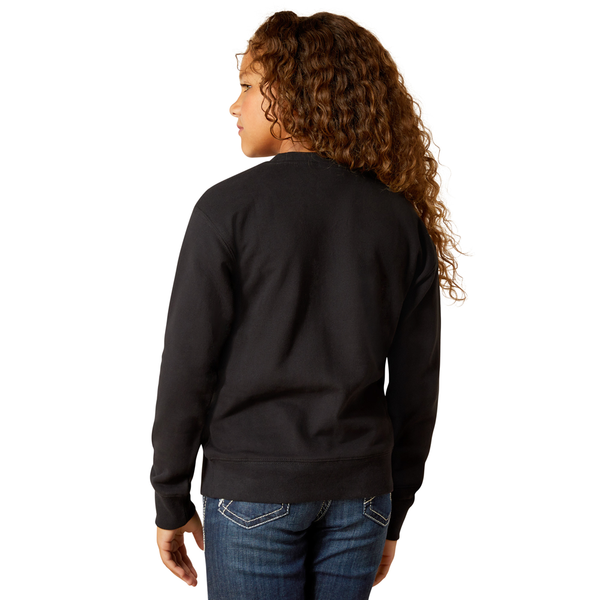 10062846 Ariat Girls' Booted Logo Sweatshirt - Black